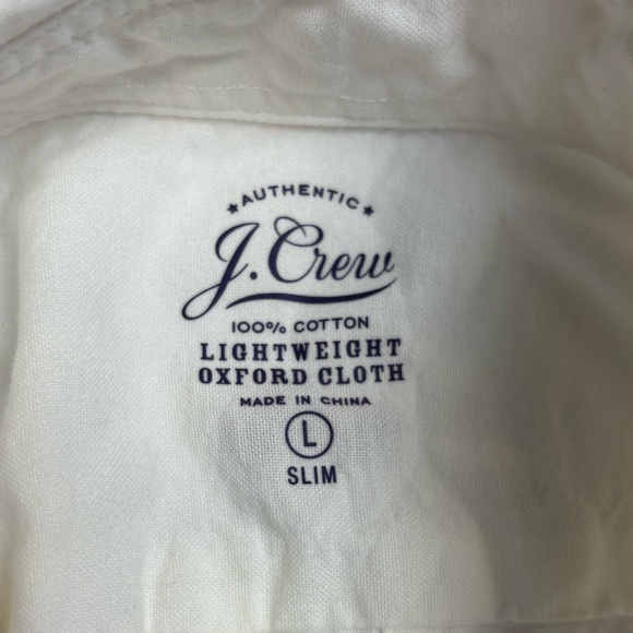 J. Crew lightweight Oxford cloth cotton button front long sleeve shirt in car pr - Picture 2 of 6